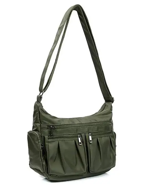 
Waterproof Purses and Handbags Nylon Multi-function Tote Bag LightweightNylon Crossbody Bags for Women Multi Pocket Shoulder Bag 