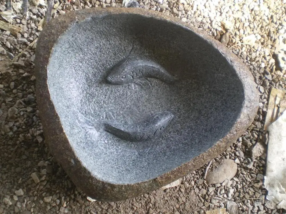 GGV256 уникальное украшение для сада Специальный натуральный речной рок птица ванна камень питьевой горшок маленький каменный бассейн улицы