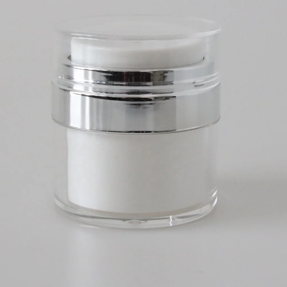 
Cosmetic gold Airless jar Low MOQ Double Wall Acrylic Screen Printing Customized cream jar 15g 30g 50g 