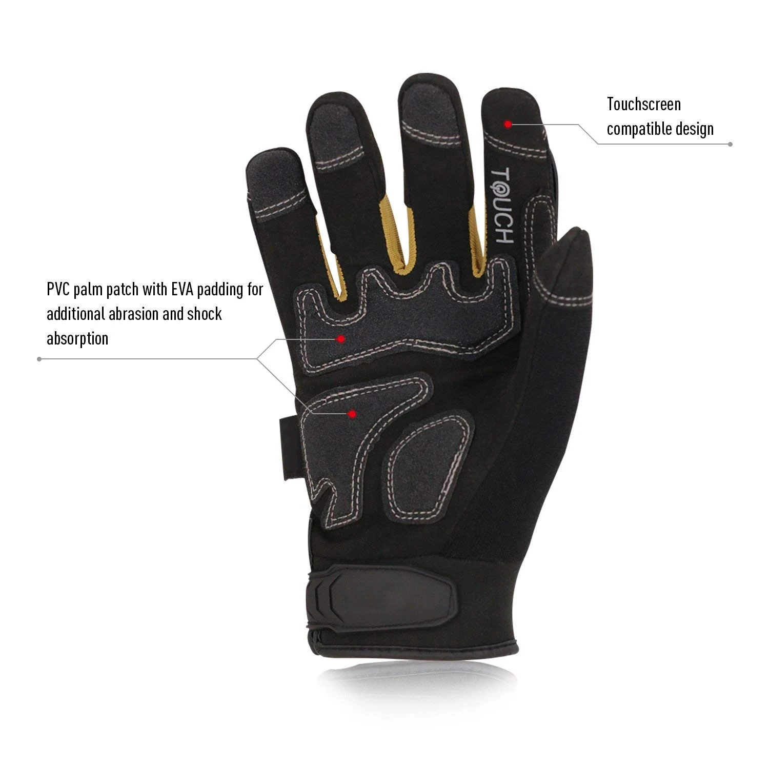 High Dexterity Heavy Duty Mechanic Glove Touchscreen Rigger Glove