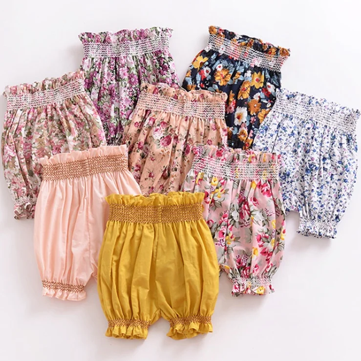 
New Fashion Summer Flower Baby Girl Short Pants & Trousers Bloomers Girls Baggy Pants 