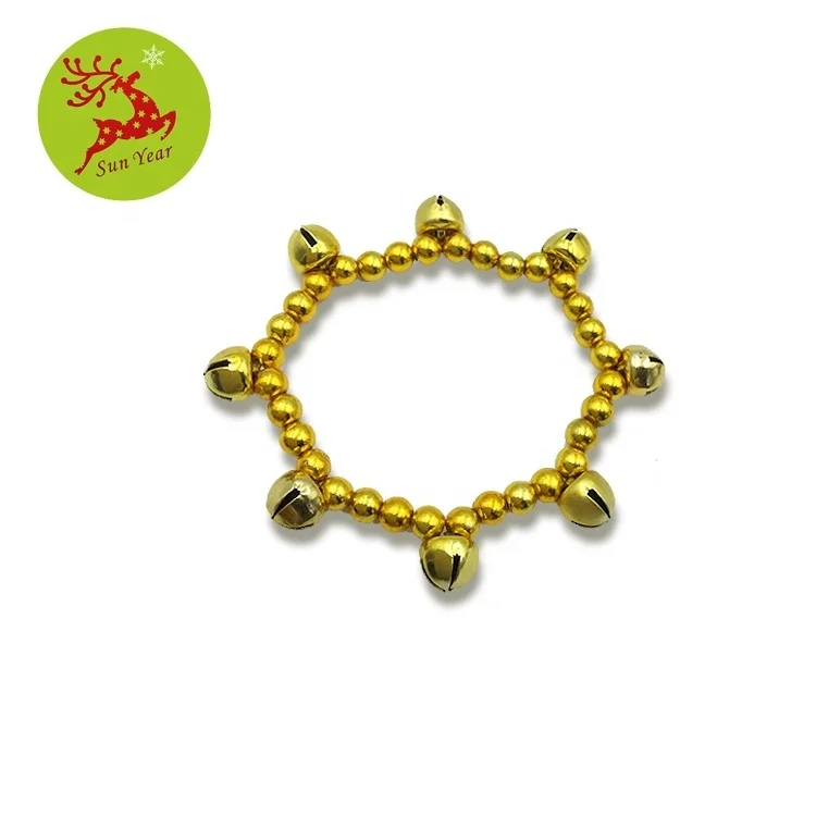 
Christmas holiday party favor jingle bell bead bracelet 