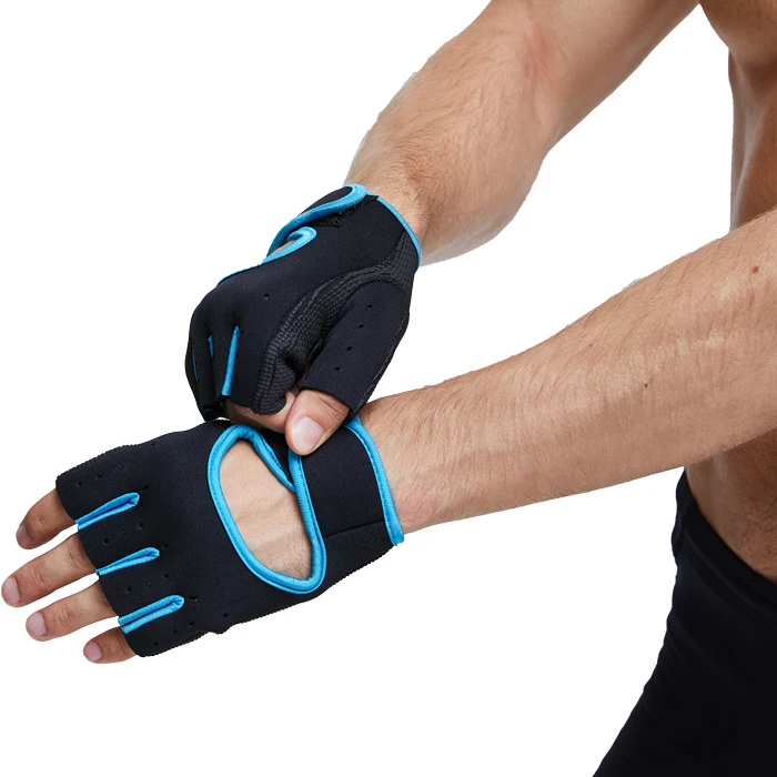 Neoprene Fitness Gloves Weight Lifting Gloves Blue Nylon Gym & Training