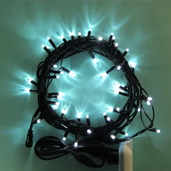 10m 100 LED Garland Christmas Tree Rubber Cable Connectable European Uk Plug Strong Rope String Light Chain For Outdoor