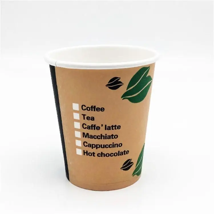 Bamboo paper biodegradable coffee to go logo printed paper cup glass