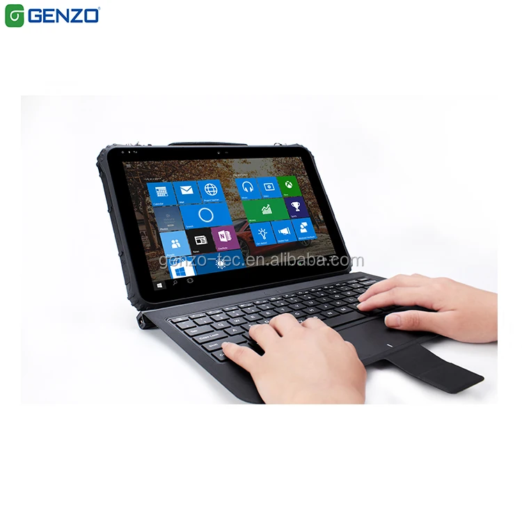 
GENZO 12 inch Windows 10 Rugged Tablet Industrial Mini Laptop Computer With Keyboard Built-in 4G LTE NFC 1/2D RS232,RS485 