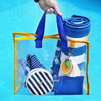 China Product Wholesale Clear Beach Transparent PVC Tote Bag For Beach Shopping