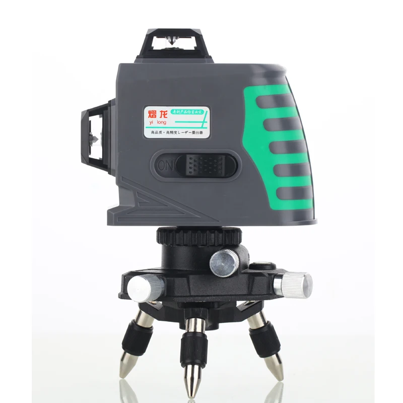 Высокоточный лазерный уровень 2D, 8 линий, зеленый свет, вращение на 360 градусов
