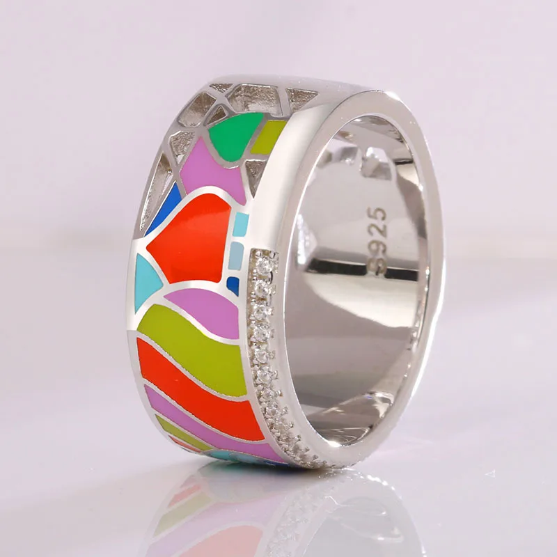 custom gold ring with the enamel silver ring jewelry cloisonne 2018