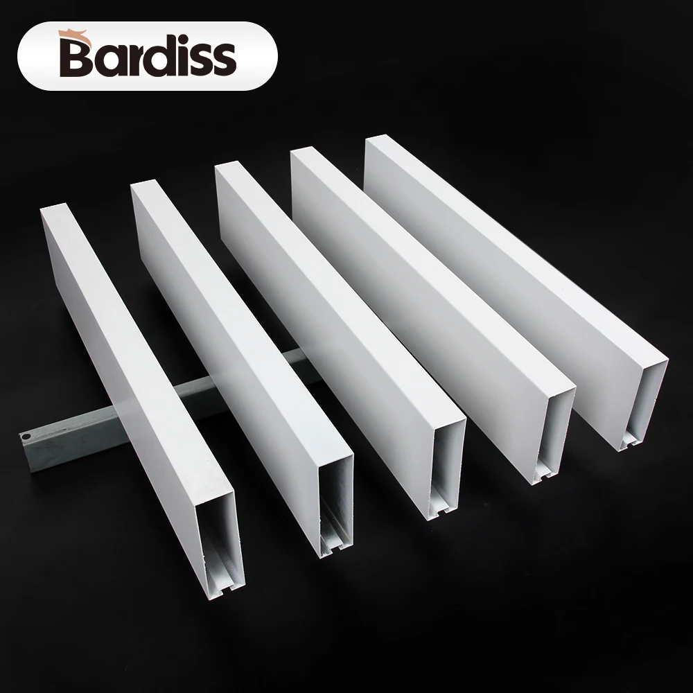 U shape decorative aluminum tube suspended ceiling white aluminium baffle ceiling