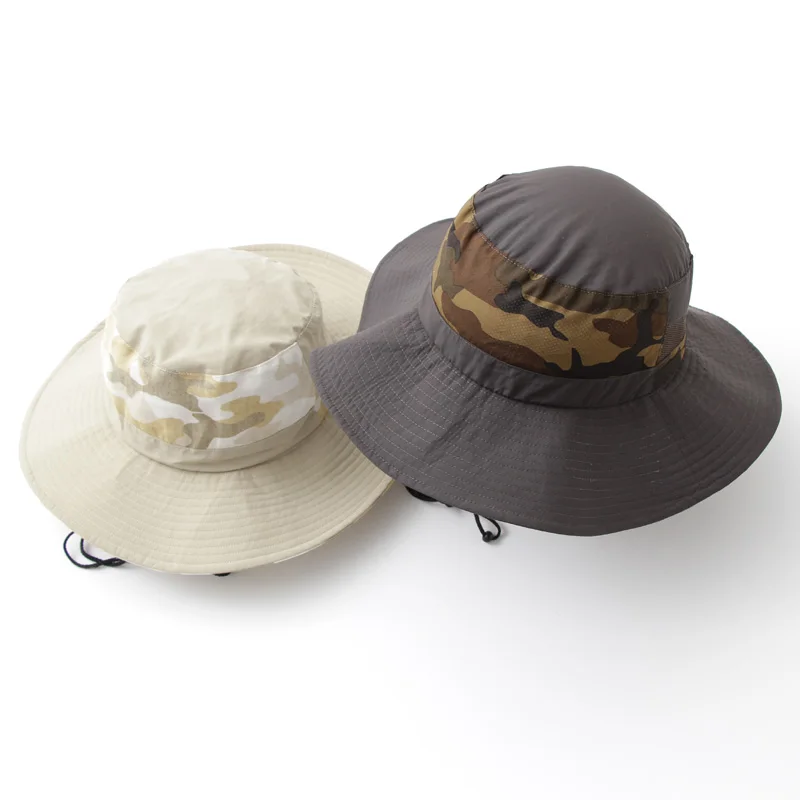 australian outdoor hiking mesh vented wide brim sun hat quick dry waterproof nylon boonie camo camouflage bucket hat