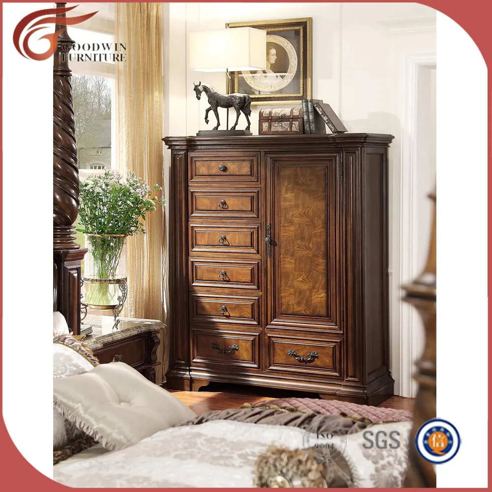 American design complete set antique wooden bedroom furniture WA148