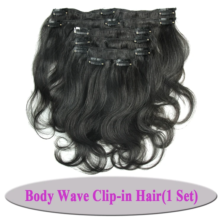 Xibolai new arrival Clip in hair 3 sets for full head unprocessed virgin human hair dubai