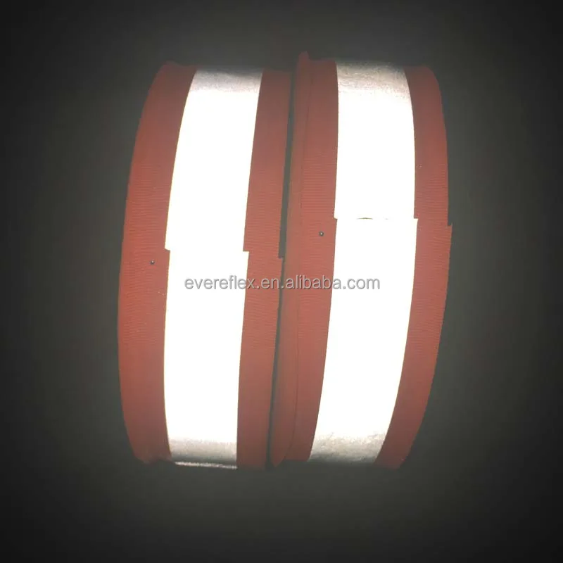 Fluorescent Orange Nylon Reflective Webbing Tape for Bags,Garment