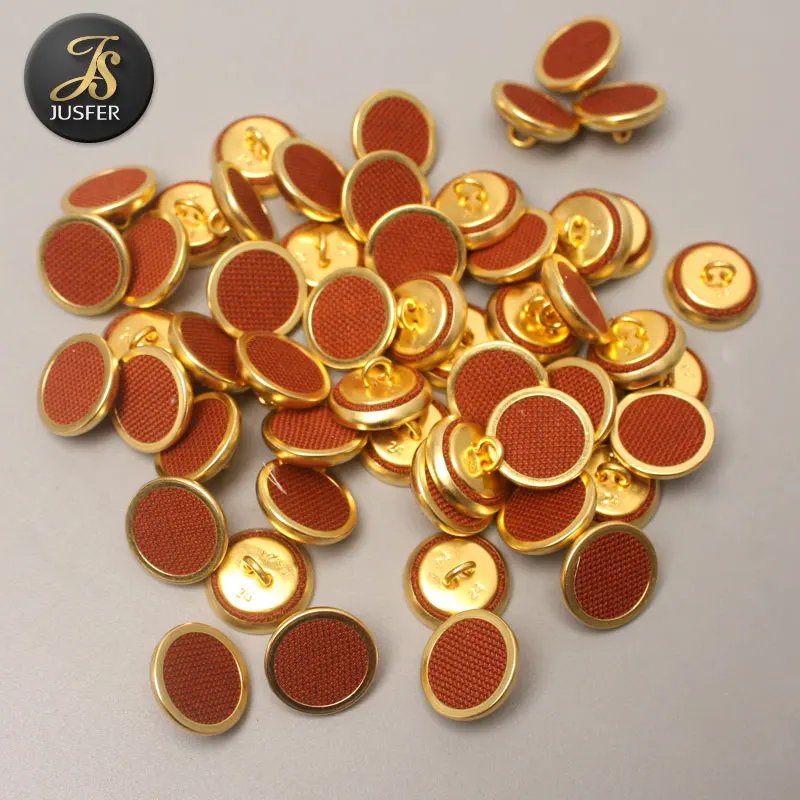 15mm fabric covered flat buttons metal shank button for clothing