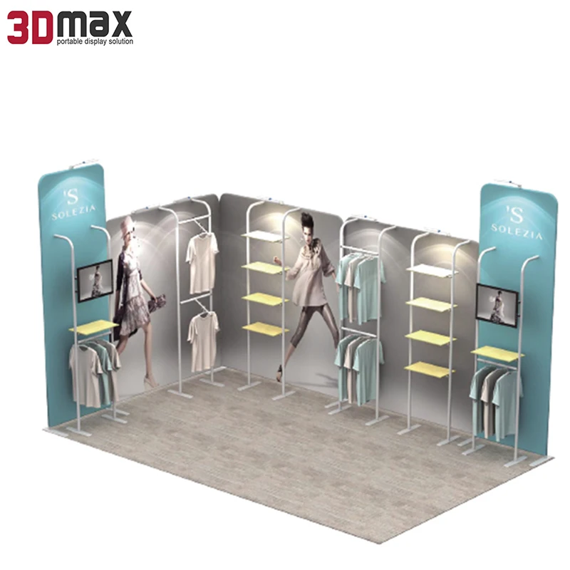advertising foldable expo exhibition tension fabric photo backdrop booth design 3mx3m frame