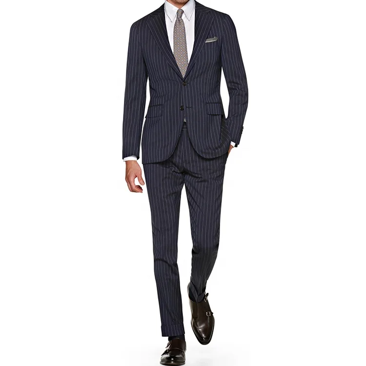 Fashion MTM suit tailors in china custom blazer tuxedo suits double breasted spring strip fabric mens blazer casual