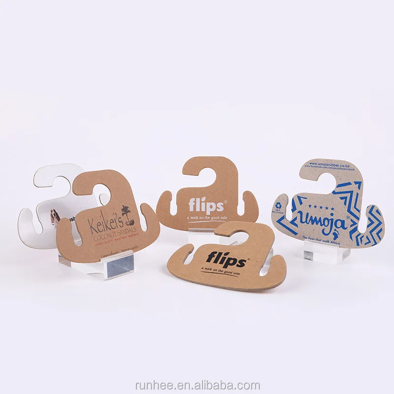 
Eco friendly new design flip flops cardboard hanger hook recycled flip flops paper card hanger 