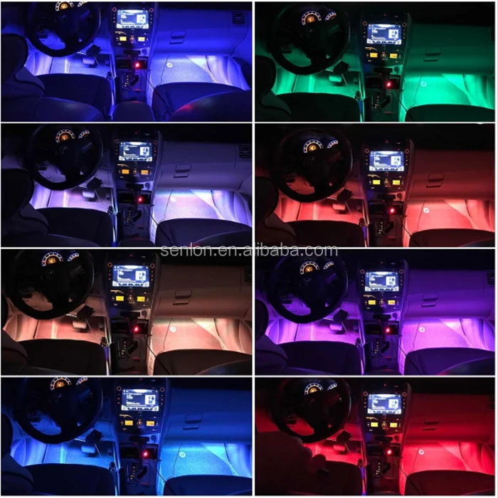 Hot sale Flexible APP Car RGB LED DRL Strip Light Car Decorative Atmosphere Lamp Kit Car Auto Interior Light