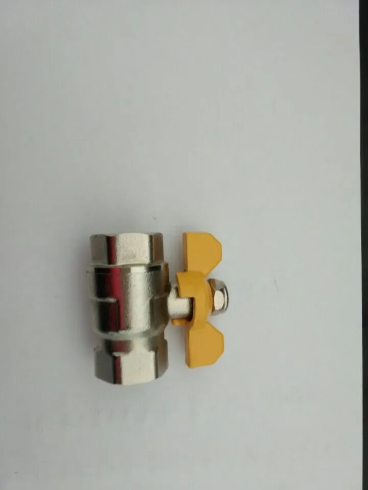 Brass PEL gas ball valve with butterfly handle