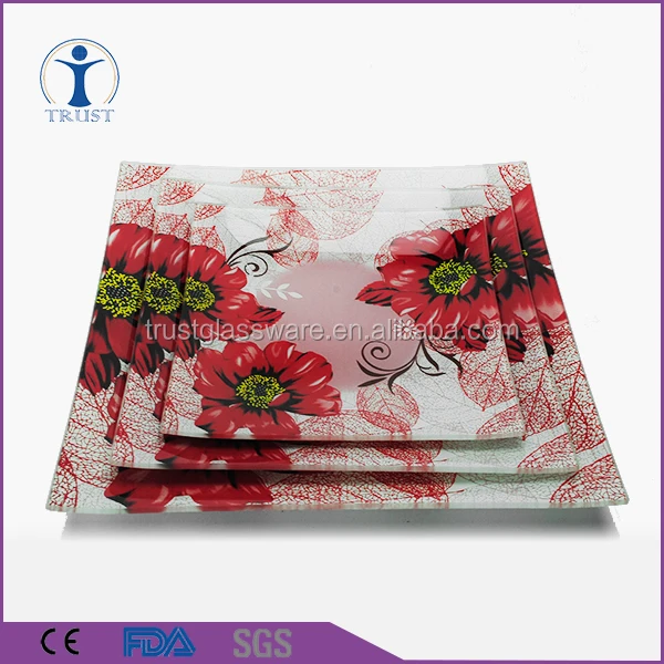 Оптовая продажа украшения образец пластина устанавливает дешевые цены прозрачного стекла квадратной плиты