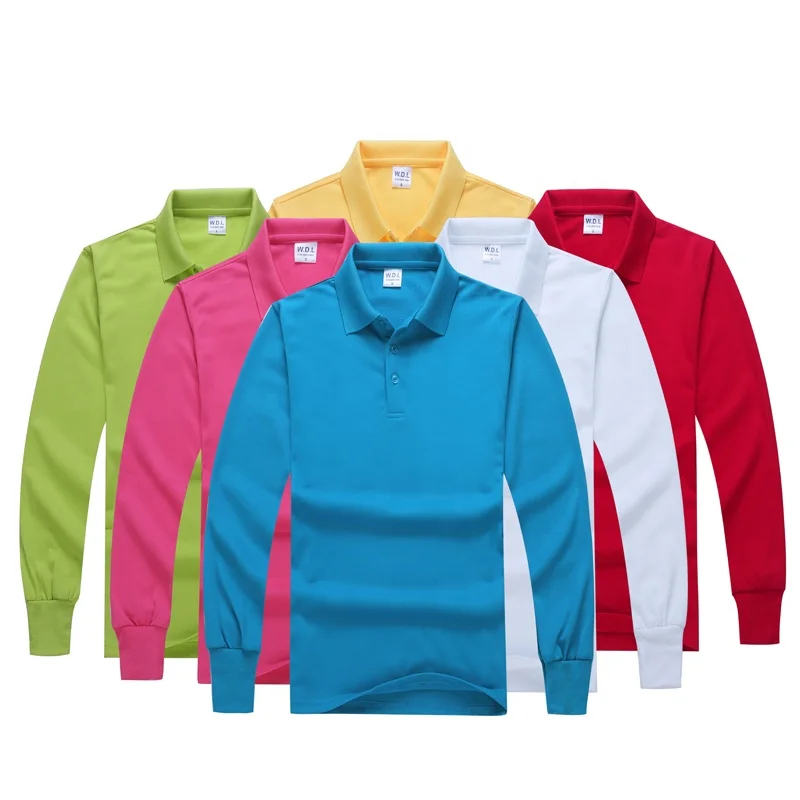 
New Design Man Long Sleeve 100% cotton Polo T shirt For Promotion 