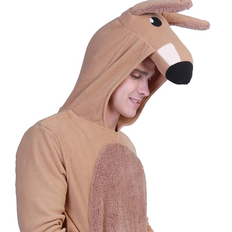 RTS Adults men Halloween animal cosplay costume cute Kangaroo hooded jumpsuit carnival mascot costumes