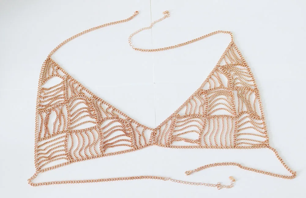 Ladies Body Chain Bra Body Chain Bikini body chain rose gold plated color