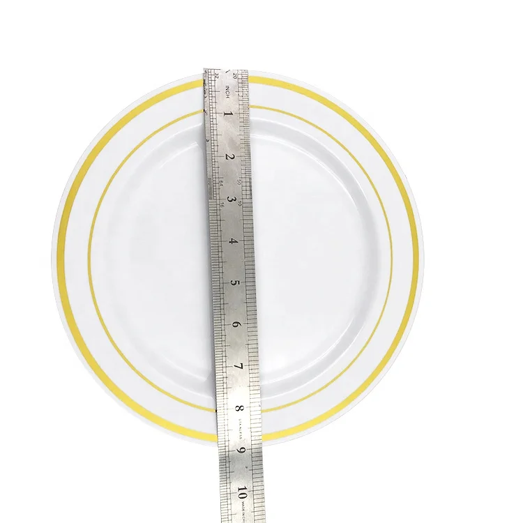 wedding rose gold rim disposable rose golden color for party plastic plates set