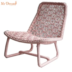 Modern supplier lightweight aluminum rope woven front porch deck outdoor reclining chair