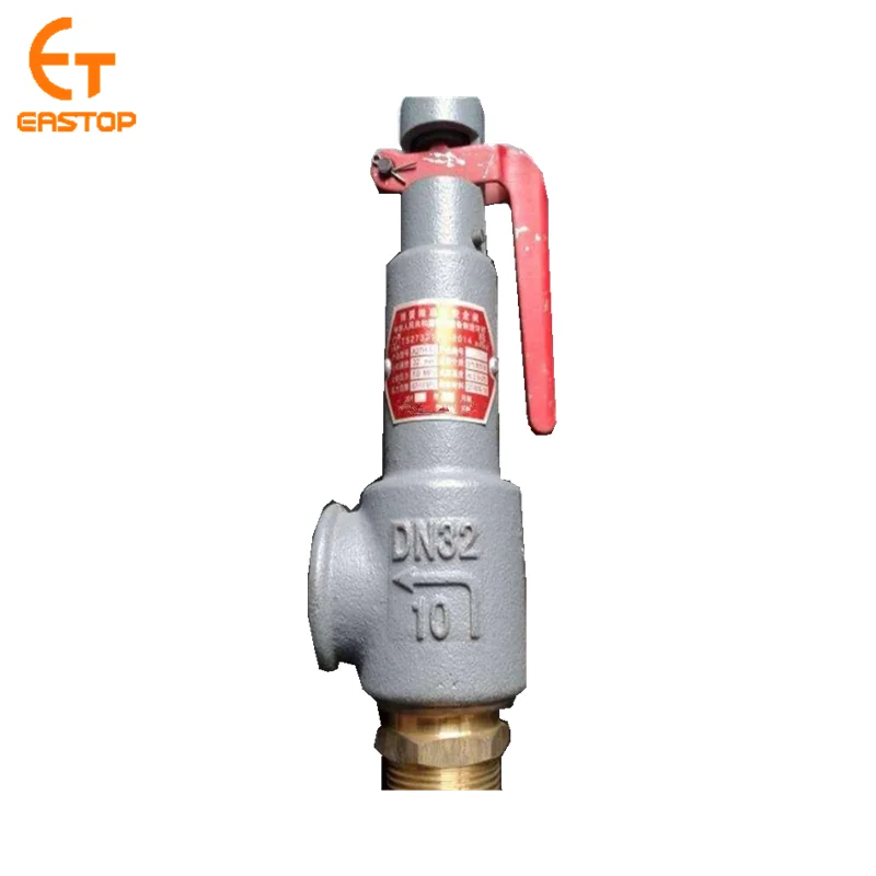 Cast iron pressure relief safety valve for screw thread