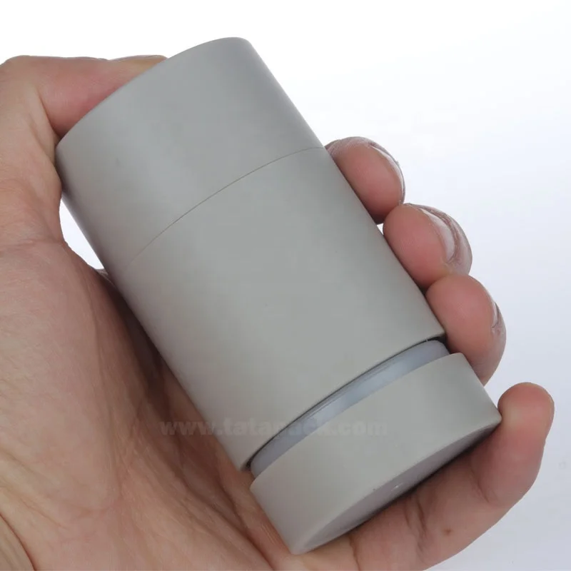 Matte Gray Plastic 50g Round Deodorant Container Eco Friendly 1.69oz Deodorant Containers for Shampoo In Solid, Sunscreen Stick