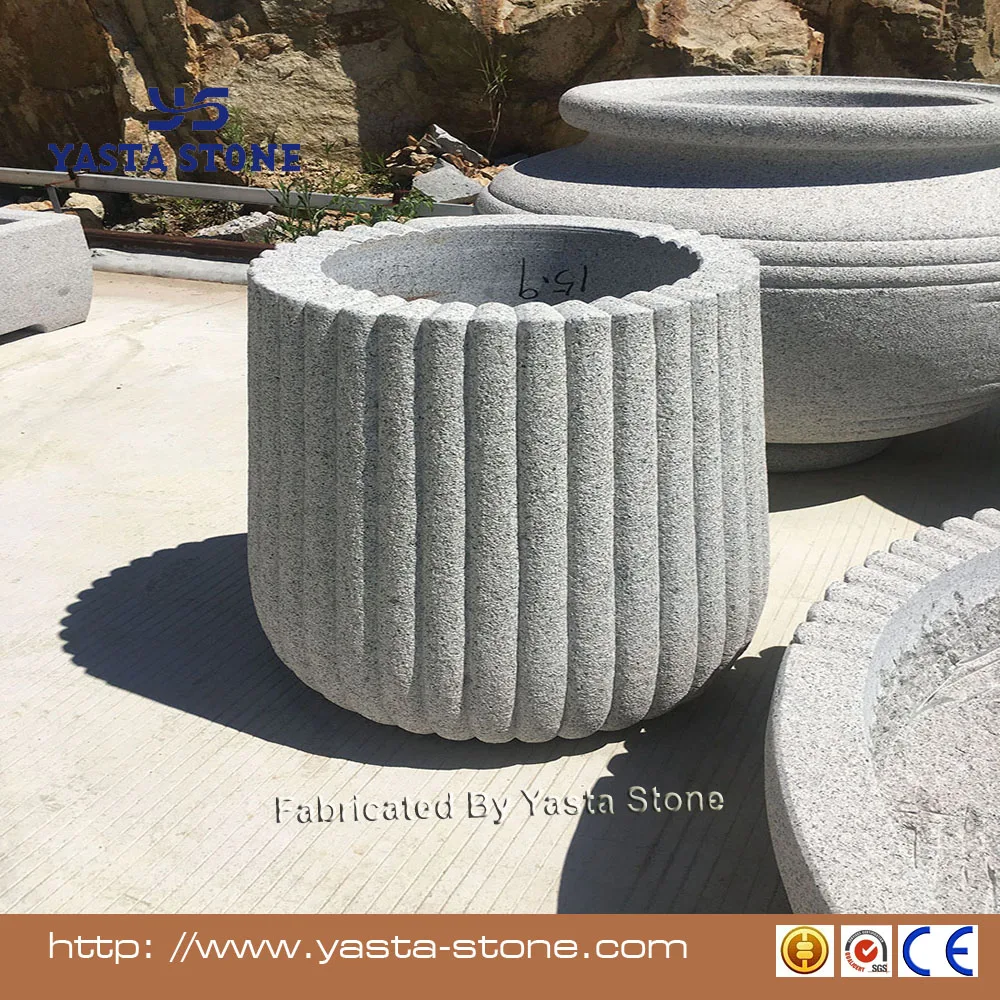 Customized design outdoor stone pot Extra big round garden flower pot