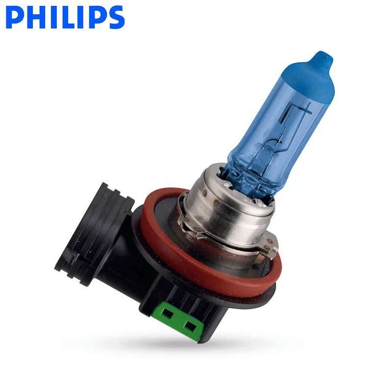 Philips H11 12V 55W Diamond Vision 5000K Super White Light Halogen Bulbs Car Headlight Fog Lamp 12362DV S2, Pair