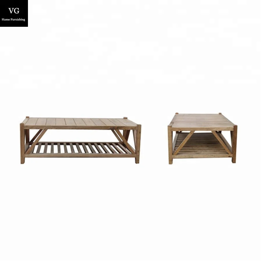 American country style reclaimed wood living room furniture coffee table