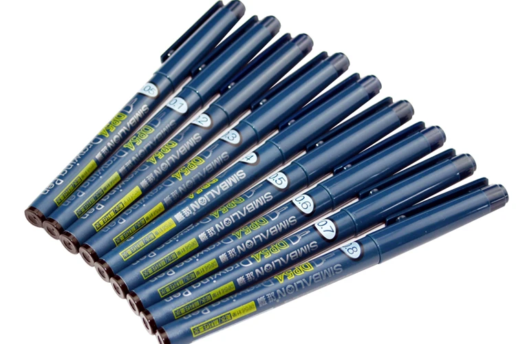 SIMBALION Waterproof Black Ink Needle Tip Pen Micro-line 0.5mm-0.8mm Artist Illustration Marker Pen Fast Drying