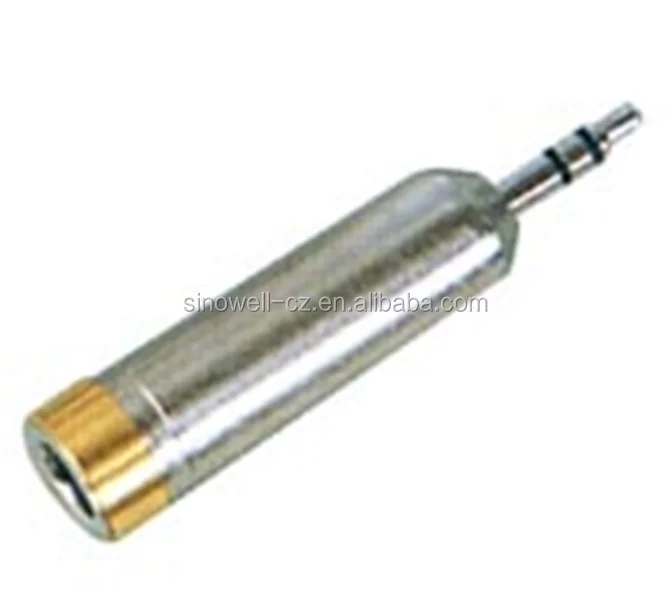
3.5mm stereo plug to 6.35 stereo jack, gold metal CONNECTOR 