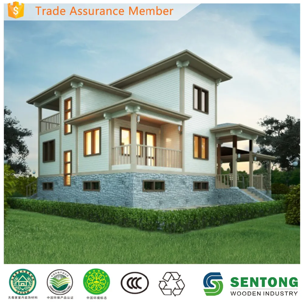 Hot Sale Two Story Prefab Wooden House Villa