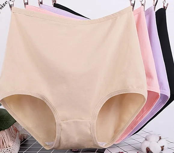 Hot big size female underwear soft high waist breathable european granny wear panties