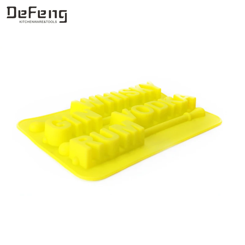 Lovely food grade silicone alphabet shaped lollipop mold DIY Ice Tray Mold Ice Cube Candy Mold