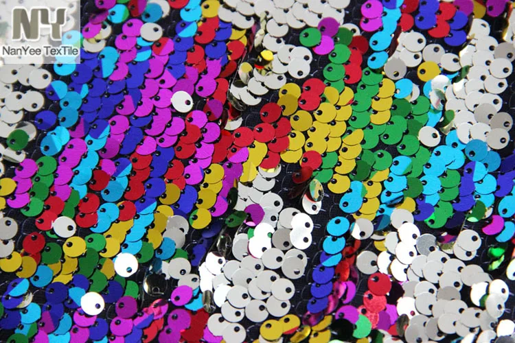 Nanyee Textile Full Color Metallic PET Material Sequin Fabric