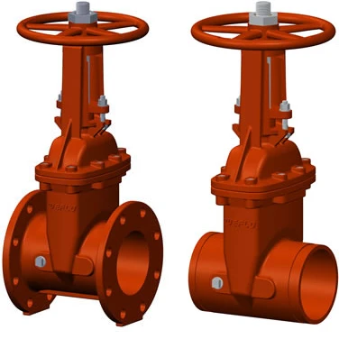 cast iron  AWWA C515   OS&Y  resilient seated gate valve non-rising stem  flanged or grooved connection  with plug fire valve