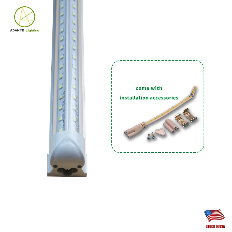 Advance lighting (25 PACK) White light 5ft 48W office Led integrated V shape Tube light SMD2835 240LEDS US stock shop fixture T8