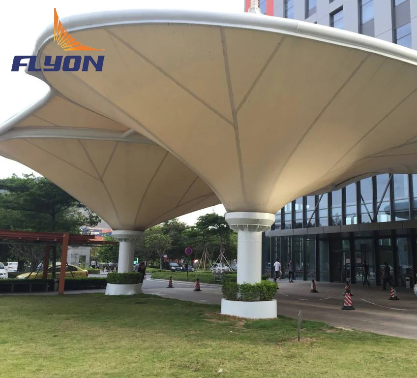 
Stretch Fabric Membrane Architecture Roof Shade Hotel Tent Tensile Structure 
