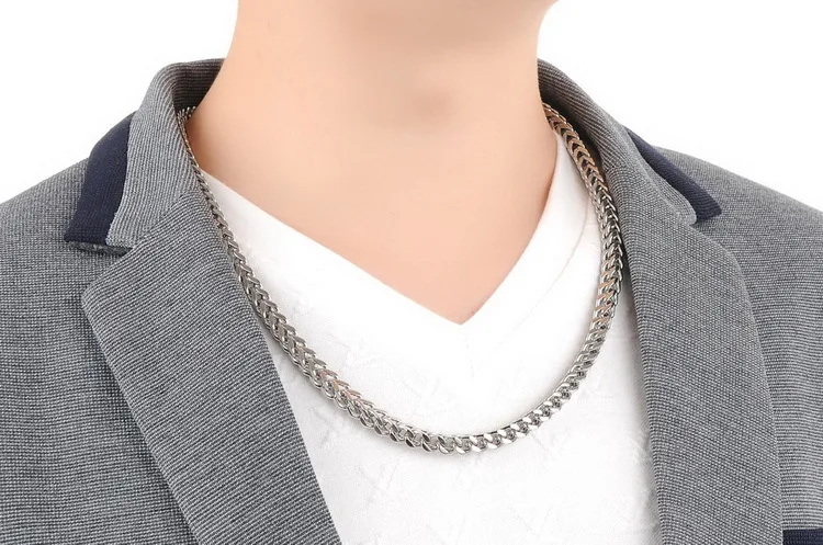
Wholesale Gold Plated Punk Rock Style Chunky Heavy Wide Stainless Steel Link Chain Necklace 