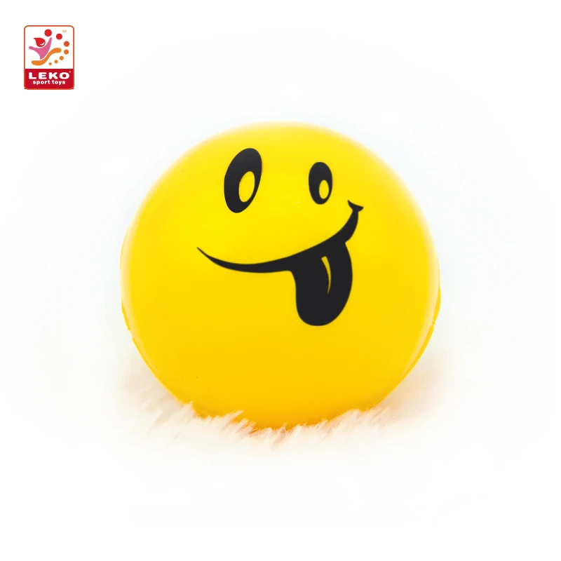 Wholesale PU 6.3cm Squeeze Ball Smile Face Hand Wrist Exercise Stress Relief Toy Ball for Kids