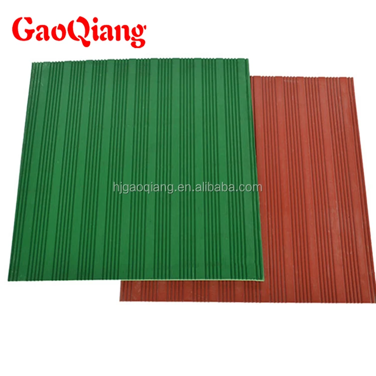 Round Dot ribbed green rubber sheet for industry