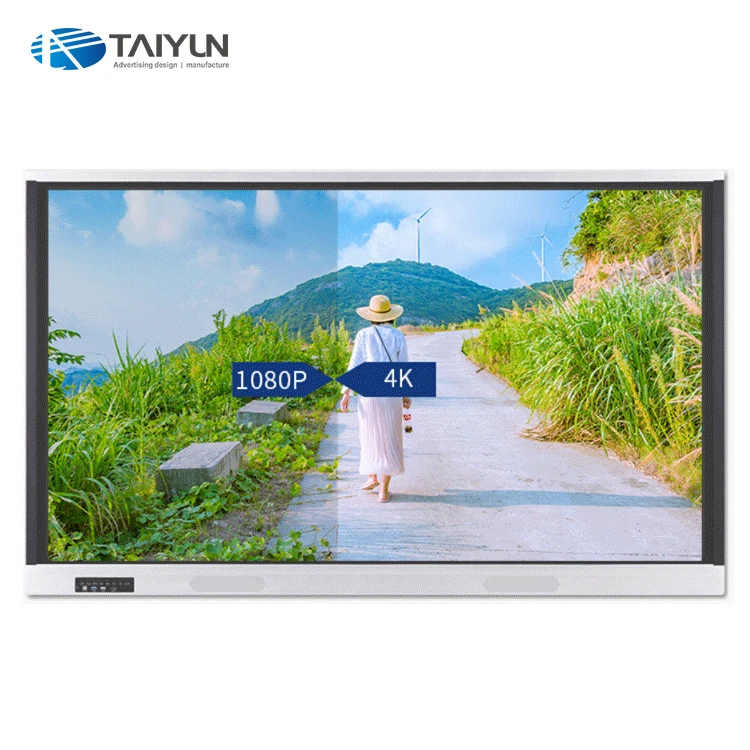 
65 Inch Windows And Android Dual System Touch all-in-one interactive Smart White Board For Meeting 