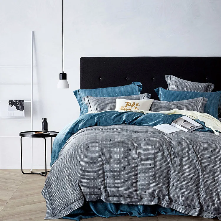 High Quality Hotel Tencel Lenzing Tencel Fabric 4 Pieces Duvet Cover Set