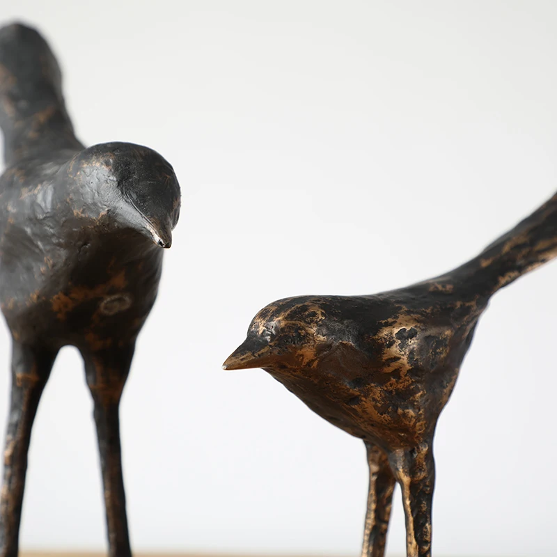 Table Decoration Bronze Textured  Abstract Bird Sculpture Resin